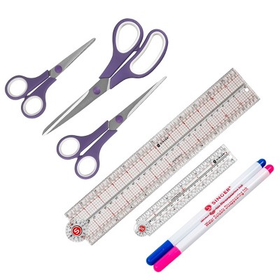 Singer Cut Measure Mark Bundle: Steel & Plastic Sewing Kit, 7 Pieces ...