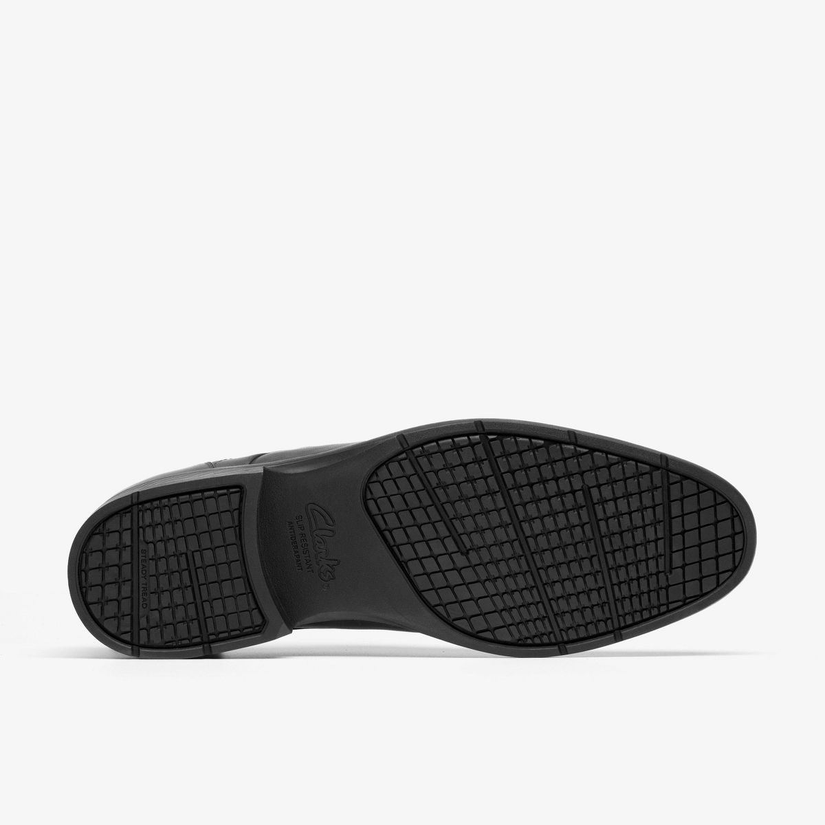 Clarks Mens Steadwell Step Black Leather Shoes - thumbnail 3
