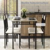 Costway 5 Piece Faux Marble Dining Set Table and 4 Chairs Kitchen Breakfast Furniture Grey - image 4 of 4