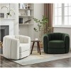 Coolbibila 360° Modern Teddy Fabric Upolstered Round Swiel Accent Chair,Comfy Living Room Bedroom Swiel Barrel Armchair,Single Seater Sofa - 3 of 4