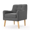 Okak Fabric Accent Chair Button-Tufted Club Chair with Comfy Upholstered Elegant Armchair with Birch Wood Legs for Living Room Bedroom - 2 of 4