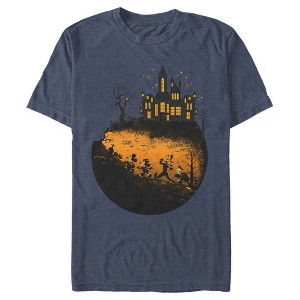 Men's Mickey & Friends Halloween Mickey Mouse and Haunted House T-Shirt - 1 of 3