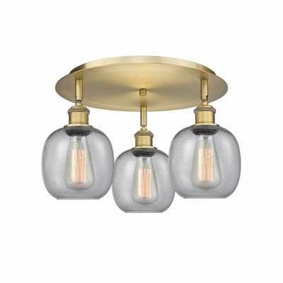 Belfast - 3 Light Flush Mount In Industrial Style-9.5 Inches Tall and 17.75 Inches Wide