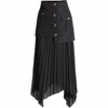 Clotth Women's Irregular Maxi Skirt - High Waist Dressy Chiffon Maxi Skirt,Flowy Patchwork A-Line Long Pleated Skirt with Multiple Pockets - 4 of 4