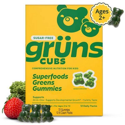 Grüns Kids' Sugar-Free Superfoods Greens Gummies - 72ct/12 Servings