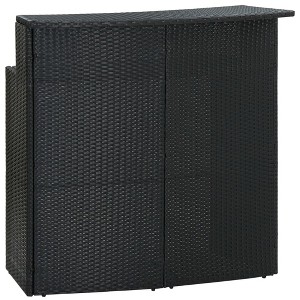 vidaXL Patio Bar Table Black 47.2"x21.7"x43.3" Poly Rattan - 1 of 4