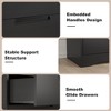 4 Drawer Dresser for Bedroom, Embedded Handles Design, Modern Wooden Drawer Cabinet, Space-Saving Compact Storage, for Living Room, Hallway - Black - 4 of 4
