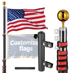 Yescom 20Ft Portable Telescoping Flag Pole with Ladder Mount Holder for Event Trade Show Fair - 1 of 4