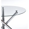 NicBex Space Saving Round Glass Dining Table with Cross Metal Legs,Modern Kitchen Table Bar Table,Dining Room Furniture - 4 of 4