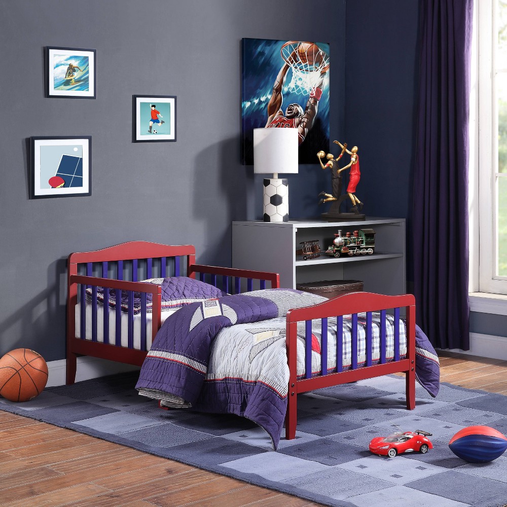 Photos - Bed Frame Olive & Opie Twain Toddler Bed - Red/Blue