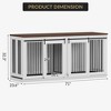 Large Dog Crate Furniture for 2 Dogs, Heavy Duty Dog Kennel with Divider, Steel Frame Dog Crate Tv Stand, Farmhouse Style Dog Crate End Table - 3 of 4