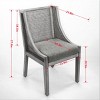 Rattan Dining Chair with Linen Upholstered Seat, Rustic Natural Solid Wood Chair for Kitchen, Dining Room, or Living Room – The Pop Home - 4 of 4
