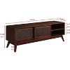 59 Inch Modern Rattan TV Stand for 65 Inch TV Media Console Entertainment Cabinet with Rattan Cabinet Doors for Living Room Bedroom Media Room - 2 of 4