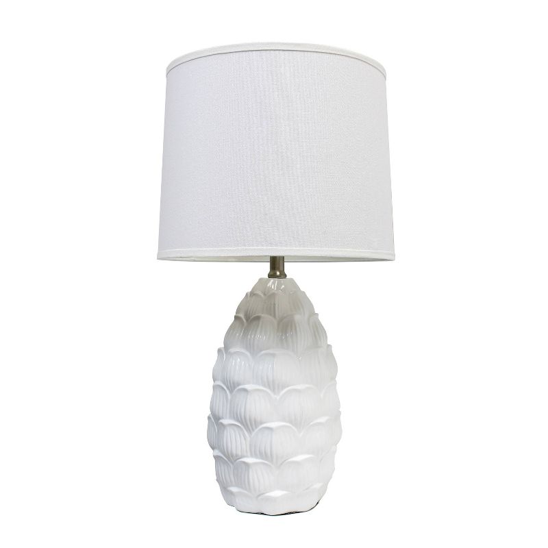 Resin Table Lamp with Fabric Shade White - Elegant Designs, 4 of 5