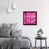 Neon Love Love Love Pink on Black by Hailey Carr Unframed Wall Canvas - iCanvas - image 3 of 3