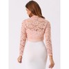 INSPIRE CHIC Women's Elegant Sheer Floral Lace Crop Bolero Shrug - 4 of 4