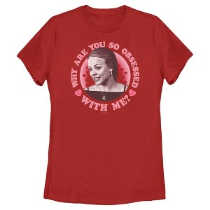 Women's Mean Girls Valentine's Day Regina George Why Are You So Obsessed With Me T-Shirt - 1 of 4