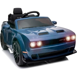 Kids Electric Car | Licensed Dodge Challenger Ride-On 12V Battery-Powered Vehicle with Remote, LED Lights, Bluetooth, MP3 for Boys and Girls - 1 of 4