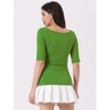 INSPIRE CHIC Women's Half Sleeves Scoop Neck Fitted Layering Soft T-Shirt - 4 of 4