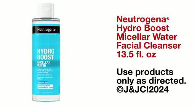 Neutrogena Hydro Boost Triple Micellar Water Face Cleanser with Hyaluronic Acid - 13.5 fl oz, 2 of 11, play video