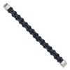 Chisel Stainless Steel Polished Navy Leather 8.5" Bracelet - 3 of 4