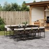 vidaXL Patio Dining Set with Cushions Table and Chairs Outdoor Poly Rattan - Brown Glass 8-Piece - 2 of 4