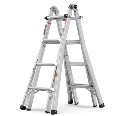 17FT Multi-Purpose Aluminum Ladder, Convertible A-Frame, Straighta or Step Ladder, Foldable Design, ANSI Certified 250 lbs – Cuddlewood
