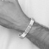 Black Bow Jewelry Men's 10mm Stainless Steel & Gray Carbon Fiber Link Bracelet, 8.5 Inch - 4 of 4