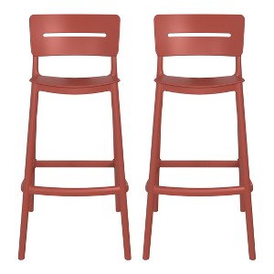 WestinTrends Playa Stackable Polypropylene Resin Plastic Outdoor Patio Bar Stools (Set of 2) - 1 of 4