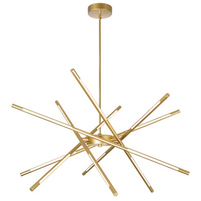 CWI Lighting Oskil LED Integrated Chandelier With Satin Gold Finish