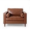 GDFStudio Hixon Contemporary Faux Leather Tufted Club Chair with Bolster Pillows - 2 of 4