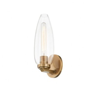 Troy Lighting Fresno 1 - Light Wall Light in  Patina Brass Clear Shade - 1 of 1