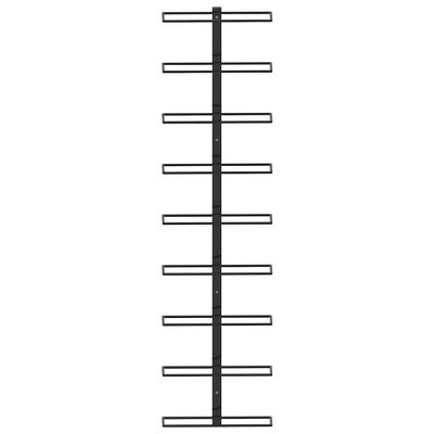 vidaXL Wall-mounted Wine Rack for 9 Bottles Black Iron