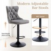 QingMoon Swivel Bar Stools Set of 2, Adjustable Barstools, Velvet Tufted Counter Height Chairs with Nailhead Trim for Kitchen Island, Home Pub - 2 of 4