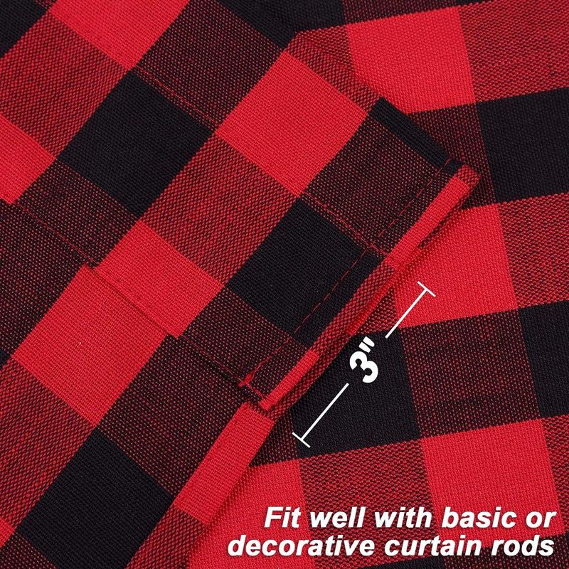 Tie Up Curtains Buffalo Plaid Rod Pocket Tie Up Shades, 4 of 8