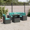 vidaXL 6 Piece Garden Sofa Set with Cushions - Black - 2 of 4