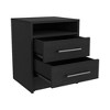 Grungis Modern Wood Nightstands with 2 Drawers and Open Shelf,Bedside Table with Metal Handles,End Table for Bedroom - 3 of 4