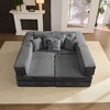 Kumasinova Modern Upholstered Sectional Sofa Couch Set, Oversized Modular Corduroy Sofa with 6 Pillows, DIY Configurable, Non-Slip Design - 2 of 4