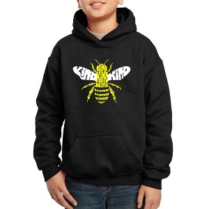 LA Pop Art Boy's Word Art Hooded Sweatshirt - Bee Kind - 1 of 4