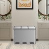 Three Compartment Stainless Steel Trash Can, 3 x 5.3 Gal (3 x 20L) Garbage Can for Kitchen Office, Rectangular Recycling Bin - 3 of 4