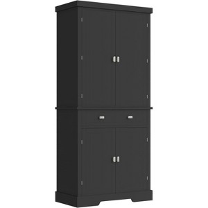 72" Kitchen Pantry Cabinet, Kitchen Pantry with 6 Door Shelves, 2 Cabinets and 1 Drawer, Tall Storage Cabinet for Living Room, Dining Room - 1 of 4
