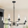 LNC Bohonicist 8-Lights 31.5" Candle Wagon Wheel Modern Farmhouse Oversized Chandelier,Matte Black and Glass - 2 of 4