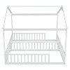 CAVINAS Twin Size Floor Bed Modern Pine Bed Frame with Slats, House Shaped Headboard for Bedroom - 4 of 4