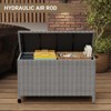 120 Gallon Outdoor Storage Box - Waterproof Wicker Rattan Patio Deck Box with Wheels & Handle for Cushions, Garden Tools, Pool Supplies - 2 of 4