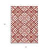 Red And Ivory Geometric Washable Indoor Outdoor Area Rug - 3 of 4