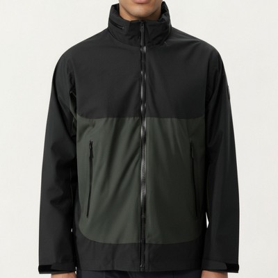 Anna-Kaci Active Men's Lightweight Zip-Up Windbreaker Jacket with High Collar and Zipper Pockets