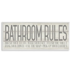 Stupell Industries Planked Style Bathroom Rules, 30" x 13" - 1 of 4