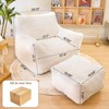 Itopfox Ultra Soft Fluffy Faux Fur Bean Bag Chair with Ottoman & Foot Rest, Plush Lazy Sofa for Living Room, Dorm - 2 of 4