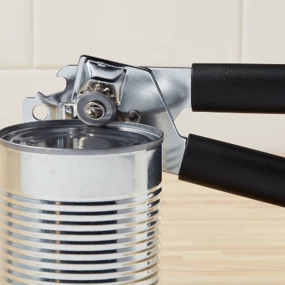 Black Stainless Steel Manual Can Opener, Dishwasher-Safe