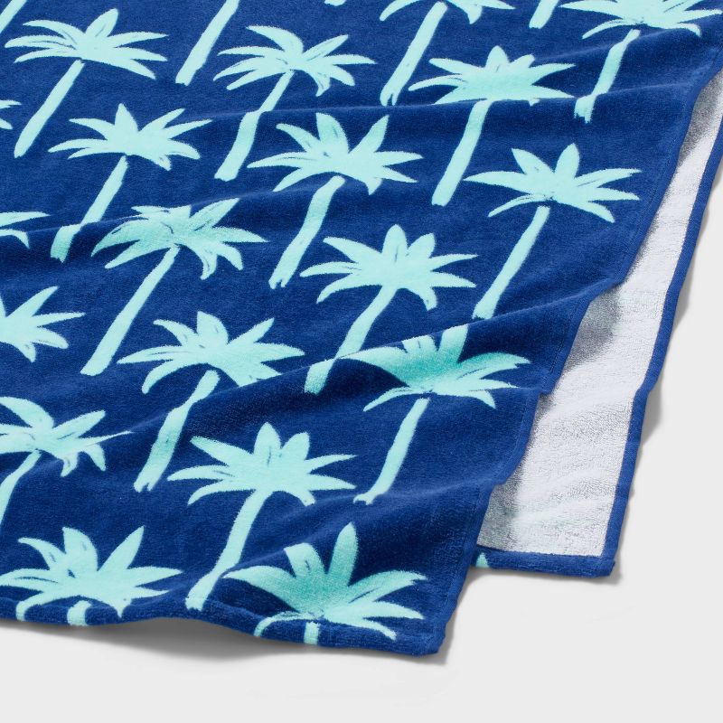 Palm Leaf Beach Towel Blue - Sun Squad&#8482;, 4 of 6